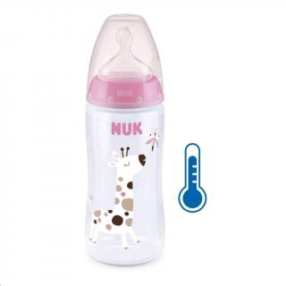 NUK Dojčenská fľaša FC+Temperature Control  BOX-Flow Control cumlík pink Polypropylen 300 ml