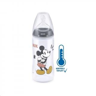 NUK Dojčenská fľaša na učenie Disney Mickey s kontrolou teploty sivá Polypropylen 300 ml