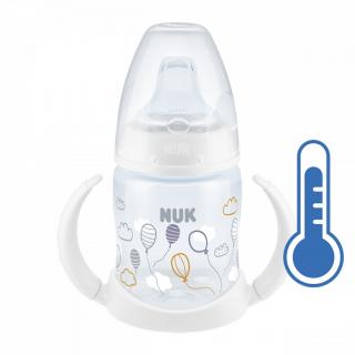 NUK Dojčenská fľaša na učenie s kontrolou teploty biela Polypropylen/Silikon 150 ml