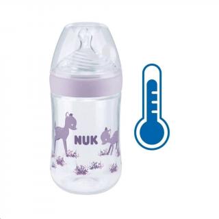 NUK Dojčenská fľaša Nature Sense s kontrolou teploty fialová Polypropylen 260 ml