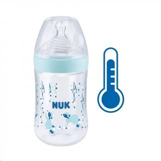 NUK Dojčenská fľaša Nature Sense s kontrolou teploty modrá Polypropylen 260 ml
