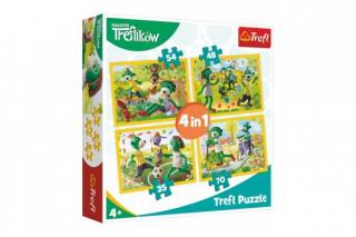 Trefl 4v1 Puzzle rodina Treflíkov na ihrisku 35,48,54,70 dielikov