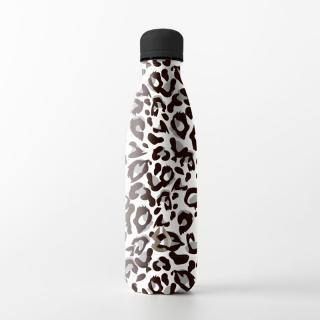 Water Revolution Nerezová Termo fľaša na pitie Fashion Leopard biela  Potravinářská nerezová ocel 18/8, 500 ml