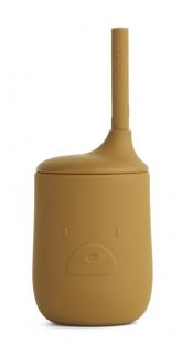 Liewood Silikónový pohárik so slamkou Ellis - Bear Tuscany golden caramel Liewood