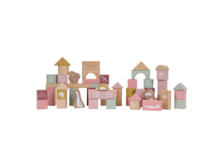 Little Dutch Drevené kocky v tube Pink NEW - Little Dutch
