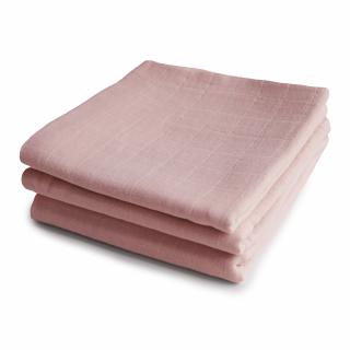 MUSHIE Mušelínové plienky z organickej bavlny 3ks Blush- Mushie