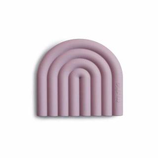 MUSHIE Silikónové hryzátko Rainbow- Mauve MUSHIE