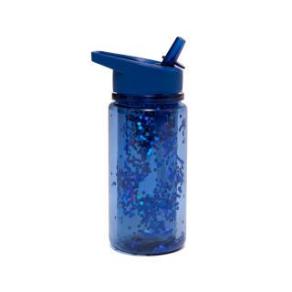 Petit Monkey Fľaša so slamkou- trblietky – Modrá Petit Monkey