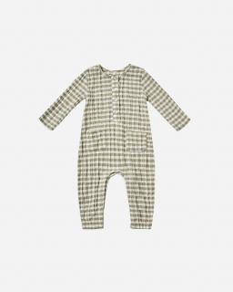 Rylee and Cru Detský overal Ollie Gingham - Olive Veľkosť  12 - 18 m