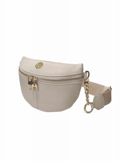 Crossbody kožená ľadvinka Bagger - bežová 0134