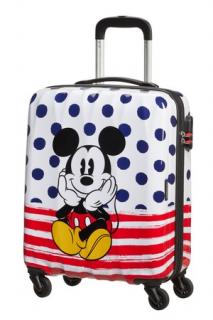 Detský malý  kufor AMERICAN TOURISTER DISNEY LEGENDS SPIN.55/20 ALFATWIST 2.0 MICKEY BLUE DOTS,36 l 92699-9072