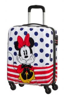 Detský malý kufor American Tourister DISNEY LEGENDS SPIN.55/20 ALFATWIST 2.0 MINNIE BLUE DOTS, 36 l 92699-9071 - polka dot Minnie 92699-9071