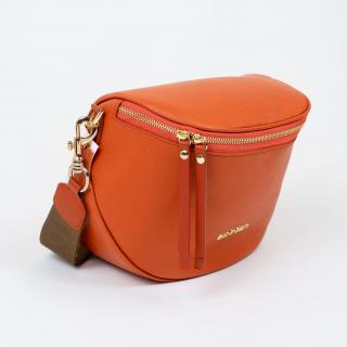 Kožená Crossbody kabelka Bagger  - oranžová 0109