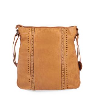 Kožená crossbody kabelka Noelia Bolger s dvomi perforovanými pruhmi- žLTá 2028