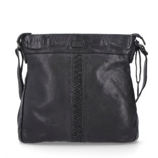 Kožená crossbody kabelka Noelia Bolger s pleteným pruhom, A4 veľkosť- čierna 2072