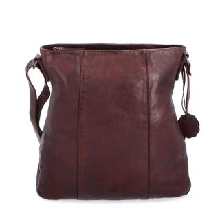 Kožená  dámska crossbody kabelka Noelia Bolger vo vintage štýle, stredne veľká- bordová NB 2002