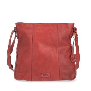 Kožená  dámska crossbody kabelka Noelia Bolger vo vintage štýle, stredne veľká- červená NB 2002