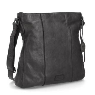 Kožená  dámska crossbody kabelka Noelia Bolger vo vintage štýle, stredne veľká- čierna NB 2002