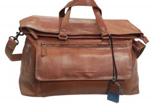 Kožená  príručná cestovná taška  The Chesterfield Brand Lazio, 50×30/36×20 cm-  cognac C20.005031