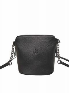 Malá kožená crossbody kabelka BAGGER – Trendy urban bag - čierna (Nero/Nero) 0072