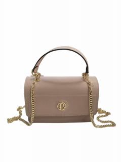 Malá kožená klopová crossbody kabelka Bagger do ruky a odnímateľným crossbody ramienkom- púdrovo ružová 0161