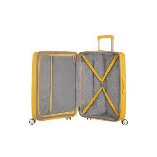 Veľký kufor AMERICAN TOURISTER SOUNDBOX SPINNER 77/28 TSA EXP, 97 l 88474 - golden yellow 88474