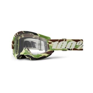 100% Strata 2, MX okuliare - War Camo/Clear Lens