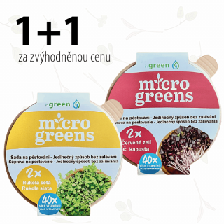 inGREEN 1 + 1 inGreen Microgreens RUKOLA + ČERVENÉ ZELÍ