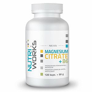 NutriWorks Nutriworks Magnesium Citrate + B6 120 kapslí