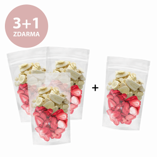 NUTTY 3 + 1 Nutty mix lyofilizované jahody a banán 25 g