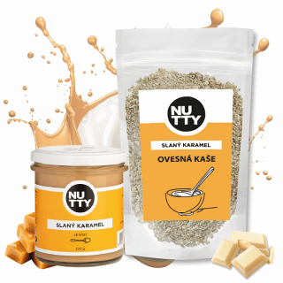 NUTTY NUTTY sada: Slaný karamel 300 g + Ovesná kaše Slaný karamel 370 g