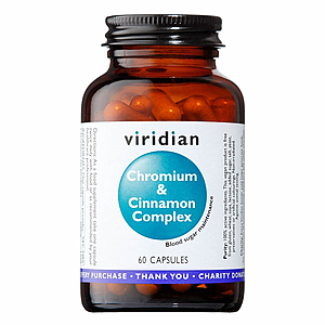 VIRIDIAN NUTRITION Viridian Chromium and Cinnamon Complex 60 kapslí (Chrom se skořicí)