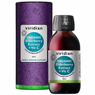 VIRIDIAN NUTRITION Viridian Elderberry Extract + Vitamin C 100 ml Organic (Bezinkový extrakt)