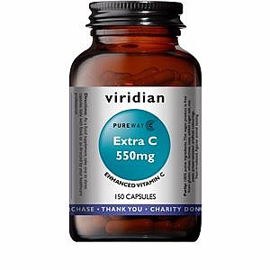 VIRIDIAN NUTRITION Viridian Extra C 550 mg 150 kapslí (Vitamín C 550 mg)