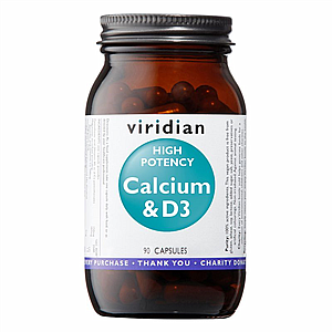 VIRIDIAN NUTRITION Viridian High potency Calcium &amp; D3 90 kapslí (vápník a vitamín D3)