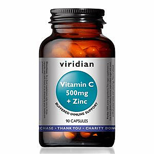VIRIDIAN NUTRITION Viridian Vitamin C 500 mg + Zinc 90 kapslí