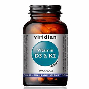 VIRIDIAN NUTRITION Viridian Vitamin D3 &amp; K2 90 kapslí