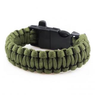 Paracord Bracelet with Ferro Rod - Olive Green