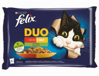 FELIX DUO kapsičky - jahňacie a kuracie / bravčové a divina v želé 4x85g