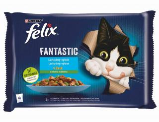 FELIX Fantastic kapsičky - losos / pstruh so zeleninou v želé 4x85g