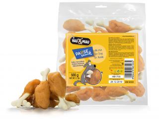 Hau&amp;Miau PAUSE SNACK Chicken drumstick 500g kostička s kuracinou