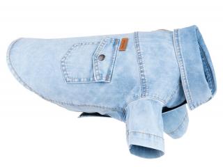 Oblečenie pre psa košeľa 25 cm Denim svetlo modrá