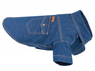 Oblečenie pre psa košeľa 25 cm Denim tmavo modrá