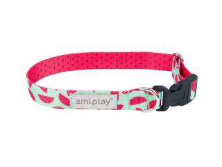 Obojok pre psa Amiplay BeHappy S - watermelon