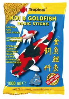 TROPICAL-POND Koi &amp; goldfish basic sticks 1L/90g sáčok