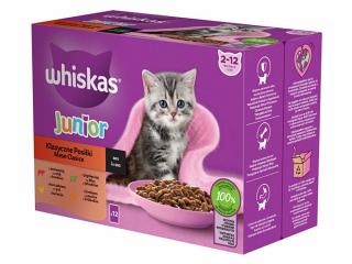 WHISKAS kapsička Junior klasický výber - hovädzina / kura / jahňa / morka v šťave 12x85g