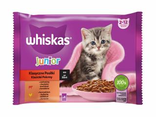 WHISKAS kapsička Junior klasický výber - hovädzina / kura v šťave 4x85g