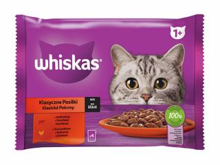 WHISKAS kapsička klasický výber - hovädzina / kura v šťave 4x85g