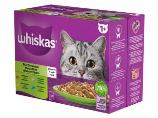 WHISKAS kapsička mixovaný výber - hovädzina / kura / losos / tuniak v želé 12x85g