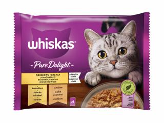 WHISKAS kapsička Pure Delight jemné hydinové - kura / morka v želé 4x85g